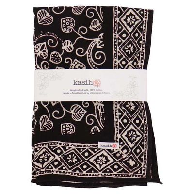 Alternate image for Hand Dyed Batik Bandana, 100% Soft Cotton, Charmed Canopy, Black