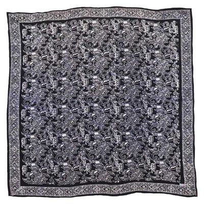 Alternate image for Large 39 Hand Dyed Batik Bandana, 100% Soft Cotton, Black Dark Blue, Wings