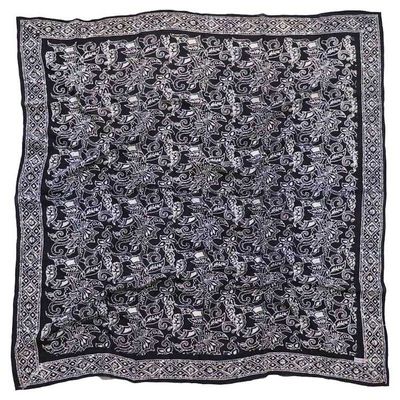 Alternate image for Large 39 Hand Dyed Batik Bandana, 100% Soft Cotton, Black Dark Blue, Wings