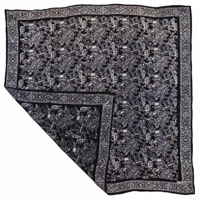 Alternate image for Large 39 Hand Dyed Batik Bandana, 100% Soft Cotton, Black Dark Blue, Wings