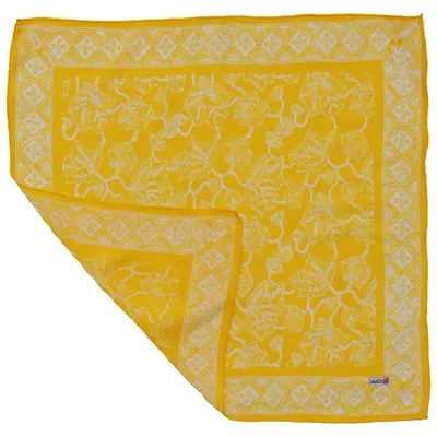 Alternate image for Hand Dyed Batik Bandana, 100% Soft Cotton, Sunrise, Butter Yellow