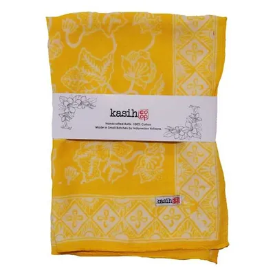 Alternate image for Hand Dyed Batik Bandana, 100% Soft Cotton, Sunrise, Butter Yellow