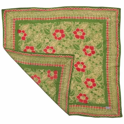 Alternate image for Hand Dyed Batik Bandana, 100% Soft Cotton, Sunset Sky in Green