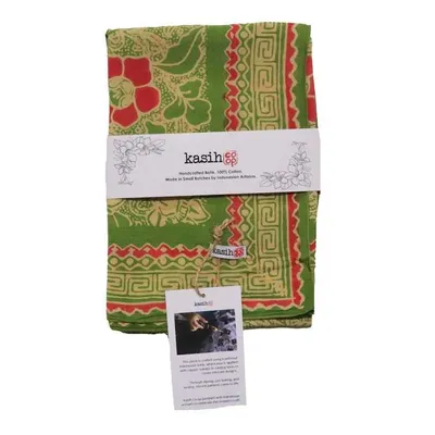 Alternate image for Hand Dyed Batik Bandana, 100% Soft Cotton, Sunset Sky in Green