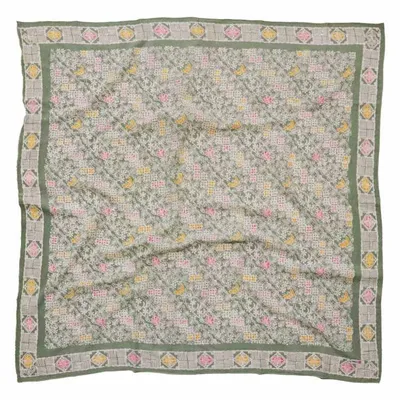 Alternate image for Large 39 Hand Dyed Batik Bandana, 100% Soft Cotton, Pastel Heaven, Green, Gray