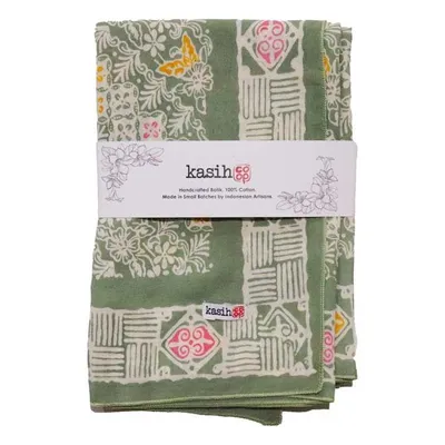 Alternate image for Large 39 Hand Dyed Batik Bandana, 100% Soft Cotton, Pastel Heaven, Green, Gray