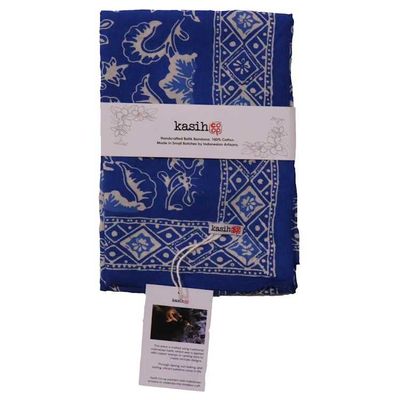 Alternate image for Large 39 Hand Dyed Batik Bandana, Blue Tendril, 100% Cotton