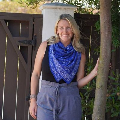 Alternate image for Large 39 Hand Dyed Batik Bandana, 100% Soft Cotton, Boulder, Blue