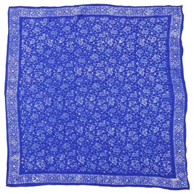 Alternate image for Large 39 Hand Dyed Batik Bandana, 100% Soft Cotton, Boulder, Blue