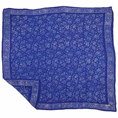 Alternate image for Large 39 Hand Dyed Batik Bandana, 100% Soft Cotton, Boulder, Blue