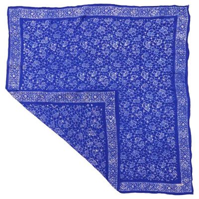 Alternate image for Large 39 Hand Dyed Batik Bandana, 100% Soft Cotton, Boulder, Blue