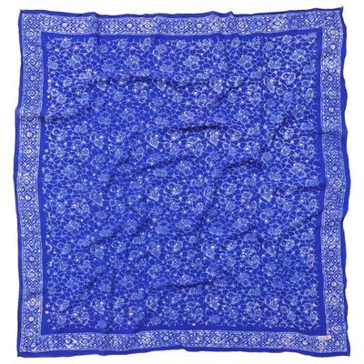 Alternate image for Large 39 Hand Dyed Batik Bandana, 100% Soft Cotton, Boulder, Blue