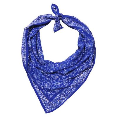 Alternate image for Large 39 Hand Dyed Batik Bandana, 100% Soft Cotton, Boulder, Blue