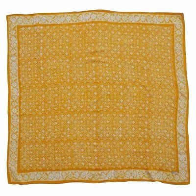 Alternate image for Large 39 Hand Dyed Batik Bandana, 100% Soft Cotton, Mustard, Yellow, Fall Autumn, Kamboja