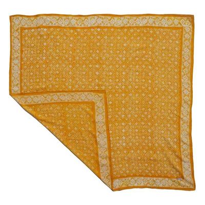 Alternate image for Large 39 Hand Dyed Batik Bandana, 100% Soft Cotton, Mustard, Yellow, Fall Autumn, Kamboja