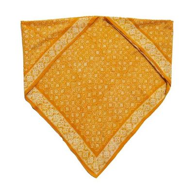 Alternate image for Large 39 Hand Dyed Batik Bandana, 100% Soft Cotton, Mustard, Yellow, Fall Autumn, Kamboja