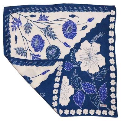 Alternate image for Full Hand Drawn Batik Tulis Bandana Authentic, 100% Soft Cotton, Hibiscus Poppy Flowers , Pagi Sore