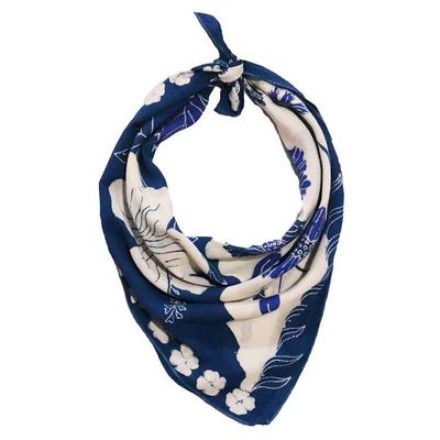 Alternate image for Full Hand Drawn Batik Tulis Bandana Authentic, 100% Soft Cotton, Hibiscus Poppy Flowers , Pagi Sore