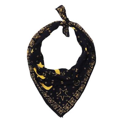 Alternate image for Full Hand Drawn Batik Tulis Bandana Authentic, 100% Soft Cotton, Celestial Blue, Moon and star