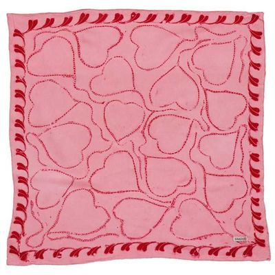 Alternate image for Full Hand Drawn Batik Tulis Bandana Authentic, 100% Soft Cotton, Pink Heart, Mothers Day Gift