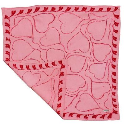 Alternate image for Full Hand Drawn Batik Tulis Bandana Authentic, 100% Soft Cotton, Pink Heart, Mothers Day Gift