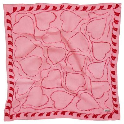 Alternate image for Full Hand Drawn Batik Tulis Bandana Authentic, 100% Soft Cotton, Pink Heart, Mothers Day Gift