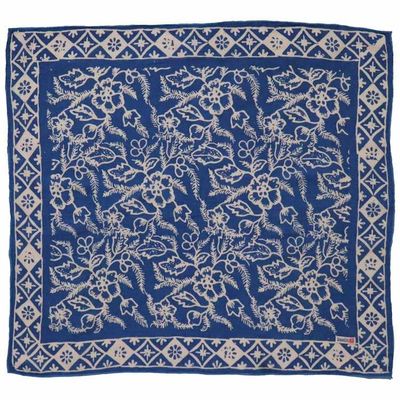 Alternate image for Hand Dyed Batik Bandana, 100% Soft Cotton, Seafoam Bloom, Blue, Teal, Aquamarine