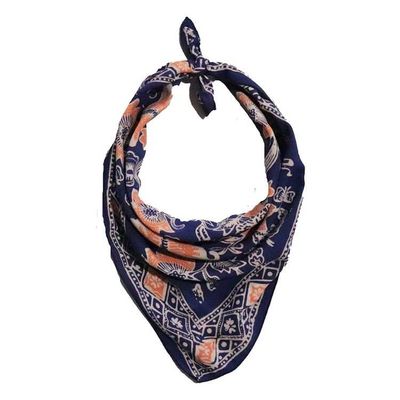 Alternate image for Hand Dyed Batik Bandana, 100% Soft Cotton, Passion Flutter, Blue, Peach