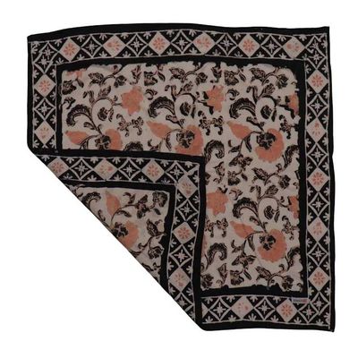 Alternate image for Hand Dyed Batik Bandana, 100% Soft Cotton, Citrus Noir, Peach Orange Black