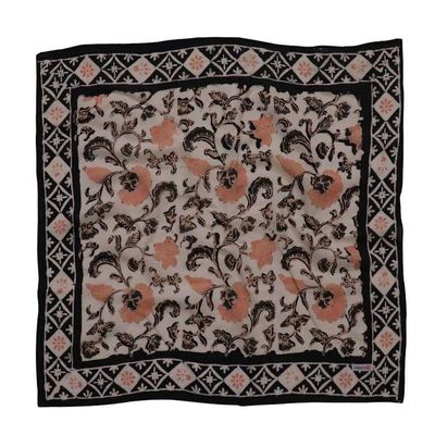 Alternate image for Hand Dyed Batik Bandana, 100% Soft Cotton, Citrus Noir, Peach Orange Black