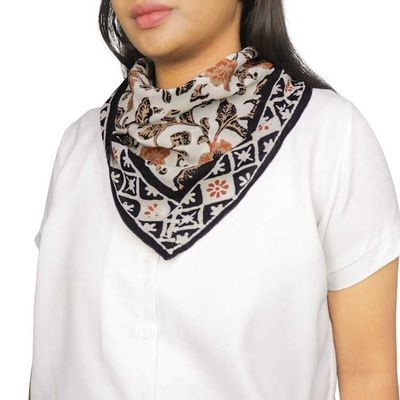 Alternate image for Hand Dyed Batik Bandana, 100% Soft Cotton, Citrus Noir, Peach Orange Black