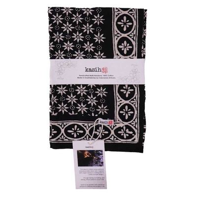 Alternate image for Large 39 Hand Dyed Batik Bandana, 100% Soft Cotton, Black Mirage