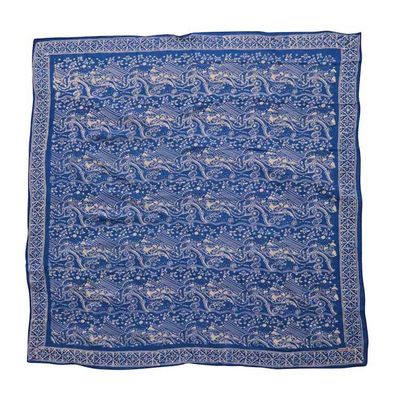 Alternate image for Large 39 Hand Dyed Batik Bandana, 100% Soft Cotton, Tidal Flow, Blue