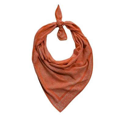 Alternate image for Large 39 Hand Dyed Batik Bandana, 100% Soft Cotton Voile, Golden Iris, Peach, Pink