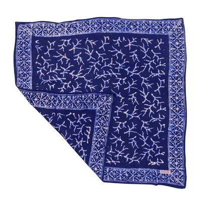 Alternate image for Hand Dyed Batik Bandana, 100% Soft Cotton, Mark, Navy Blue