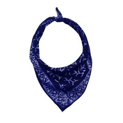Alternate image for Hand Dyed Batik Bandana, 100% Soft Cotton, Mark, Navy Blue