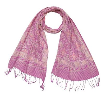 Alternate image for Handmade Batik Scarf - soft Cotton - Lavender Love