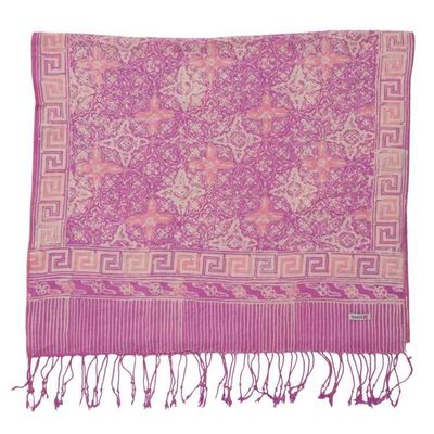 Alternate image for Handmade Batik Scarf - soft Cotton - Lavender Love