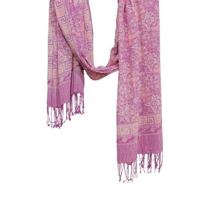Alternate image for Handmade Batik Scarf - soft Cotton - Lavender Love