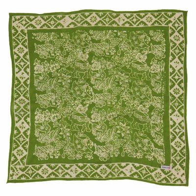Alternate image for Hand Dyed Batik Bandana, 100% Soft Cotton, Green Serenity