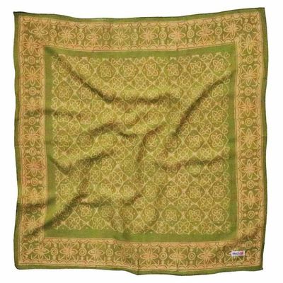 Alternate image for Hand Dyed Batik Bandana, 100% Soft Cotton, Lime Blossom, Green, Lime Cream