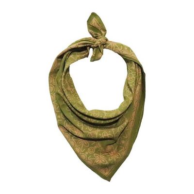 Alternate image for Hand Dyed Batik Bandana, 100% Soft Cotton, Lime Blossom, Green, Lime Cream