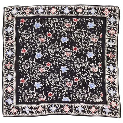 Alternate image for Hand Dyed Batik Bandana, 100% Soft Cotton, Midnight Bloom, Black, Red, Blue, Kasih Co-op