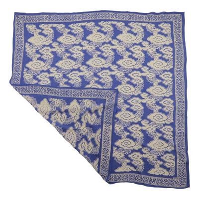 Alternate image for Large 39 Hand Dyed Batik Bandana, 100% Soft Cotton , Pewter Sky