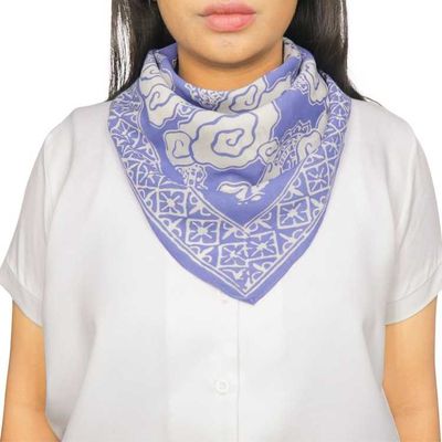 Alternate image for Large 39 Hand Dyed Batik Bandana, 100% Soft Cotton , Pewter Sky