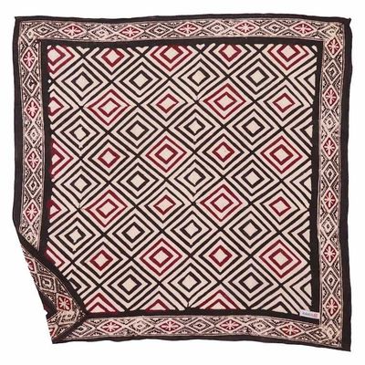 Alternate image for Hand Dyed Batik Bandana, 100% Soft Cotton, Ace of Diamond, Black, Red