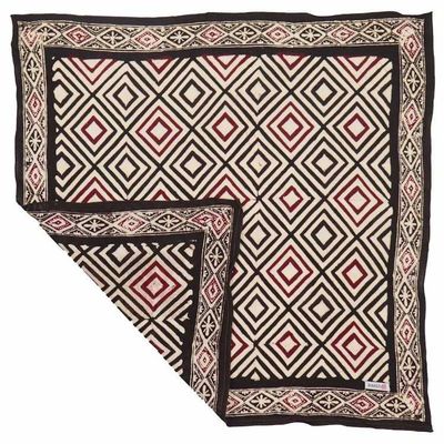 Alternate image for Hand Dyed Batik Bandana, 100% Soft Cotton, Ace of Diamond, Black, Red