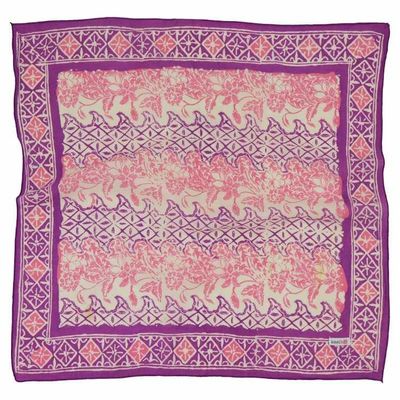 Alternate image for Hand Dyed Batik Bandana, 100% Soft Cotton, Vines in Purple Pink, Magenta, Hot Pink