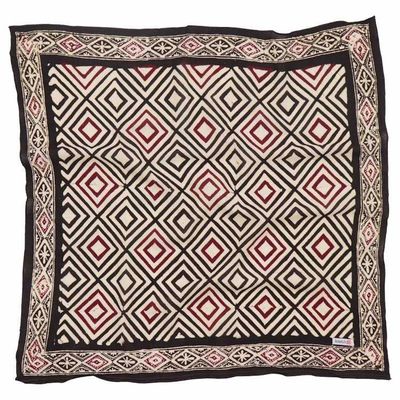 Alternate image for Hand Dyed Batik Bandana, 100% Soft Cotton, Ace of Diamond, Black, Red