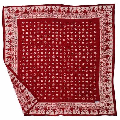 Alternate image for Hand Dyed Batik Bandana, 100% Soft Cotton, Celebrations, Red